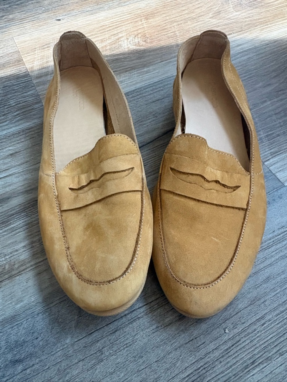 Classic Suede Penny Loafers in Camel - Picture 1 of 5